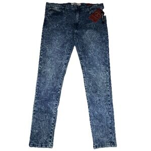 Akademiks Jeanius Men's Slim Y2K  Jeans 36X32 Acid Wash Distressed Vintage Urban